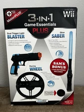 dreamGEAR Essentials Plus DGWII-3151 Video Game Controller 3 In 1 Blaster Wheel
