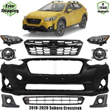 Front Bumper Cover Fascia & Grille Assembly Kit For 2018-2020 Subaru Crosstrek