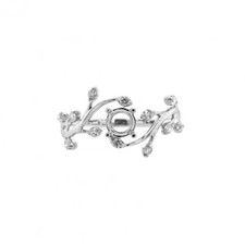 Solitaire 5mm Round Semi Mount Women Ring 925 Sterling Silver Nature Vine Ring