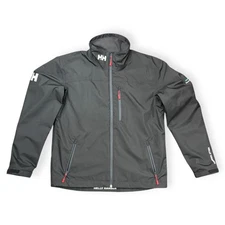 Size Large Helly Hansen Men's Crew Midlayer Sailing Jacket Full Zip Black.