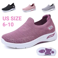 Ladies Running Trainers Sneakers Womens Slip on Jogging Gym Comfy Fashion Shoes