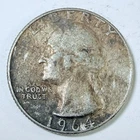 1964 D Washington Quarter 90% Silver, Circulated Coin #5587