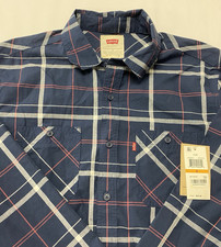 Levi's Men's Casual Long Sleeve Shirt Blue Plaids Size Small BRAND NEW