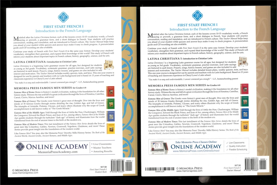 Memoria Press FIRST START FRENCH Bundle Student Teacher Audio CDs CLEAN - Image 2 of 2