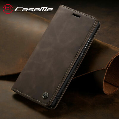 Retro Leather Flip Magnetic Stand Case Cover For iPhone 16 14 15 8 XS Max 13 Pro