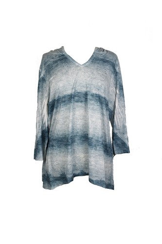 Style & Co Teal 3/4-Sleeve Space-Dyed Hoodie S - 第 1/3 張圖片
