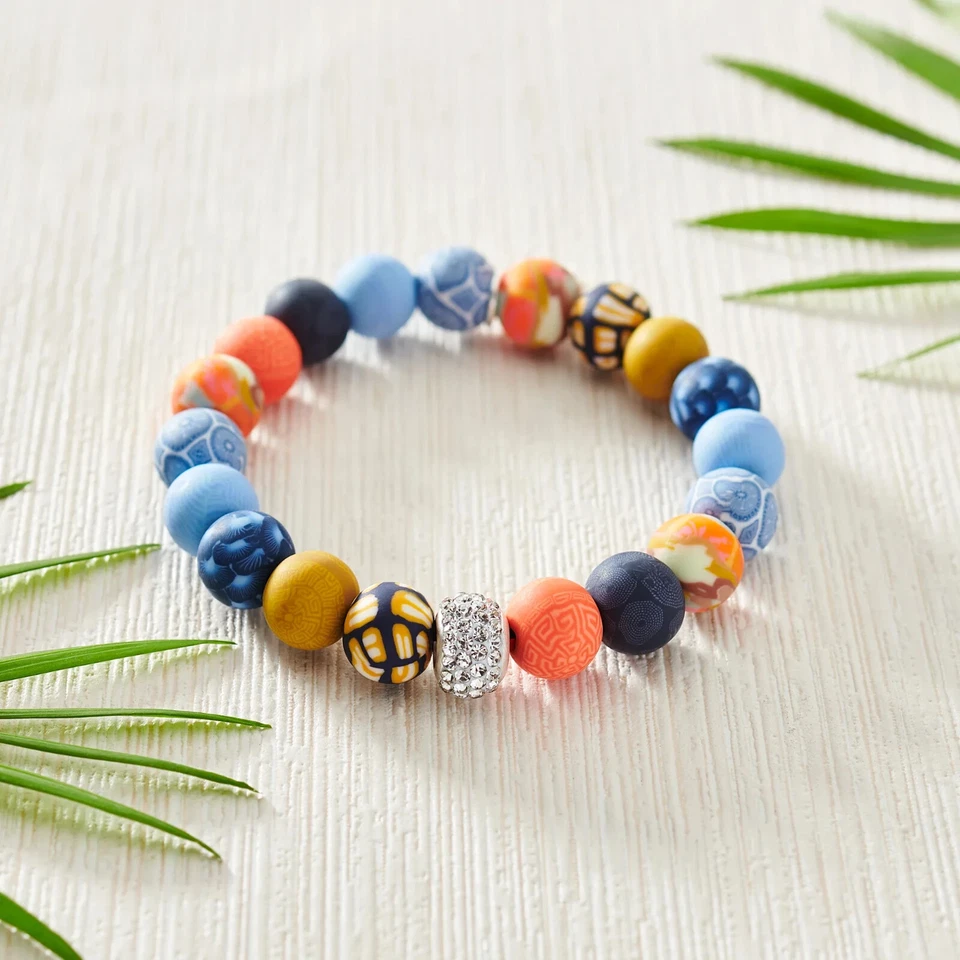 NUEVO JILZARAH Hecho a Mano Cuentas de Arcilla CUARTO FRANCÉS Cuentas de Cristal Pulsera 10mm Foto 2 de 2