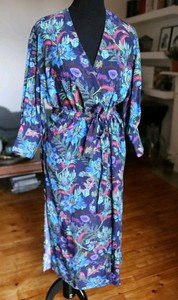 navy floral wrap midi dress