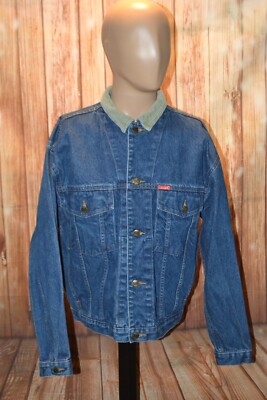 Vintage The Boss Brand Linson Men Button Up Blue Denim Jacket Size M