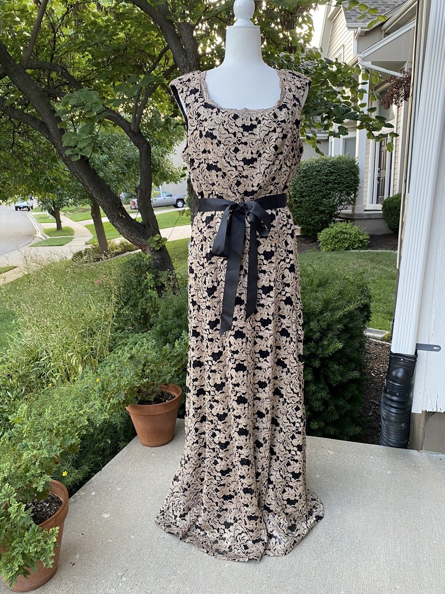 black and tan lace prom dress Portia & Scarlett Fitted Lace Prom Dress PS26005 Black / 18 main image 1