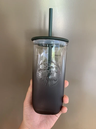 New China Starbucks 2024 Ink Series 16oz Triangle Bottom Glass Straw Cup - Picture 4 of 6