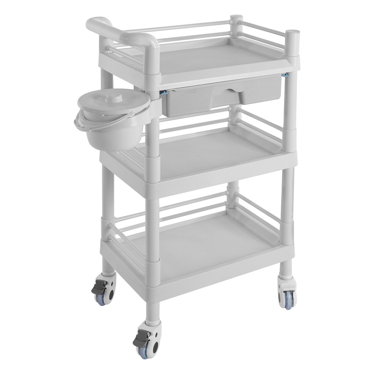 Beauty Salon Trolley Cart Mobile 3-Tier Salon Station Cabinet - Main Image