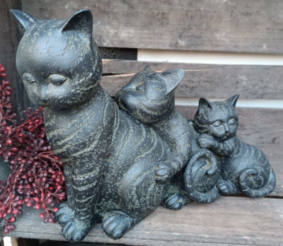  Katzen Kitten Cats  schwarz   Antiklook Nostalgie  Landhaus  Tiere Deko  