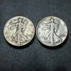 1943 1944 Half Dollar 90% Silver Walking Liberty Avg Circ Philadelphia Minted