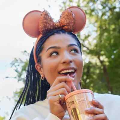 NWT 2024 Disney Parks Peach Punch Sequined Minnie Ears Headband 2024 Disney Parks Peach Punch Sequin Minnie Ears Headband | eBay main image 4