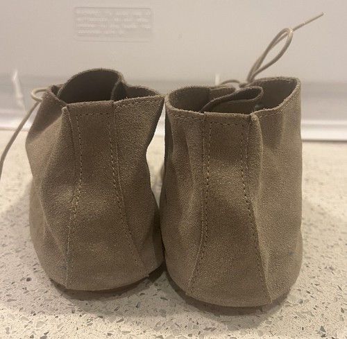 Anniel Dance Shoes 37 Sparkle Taupe Suede Flats Ballet Soft Ankle Made Italy 7 - Picture 5 of 10