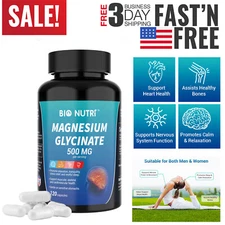 Magnesium Glycinate For Improved Sleep Stress Anxiety Relief 500mg 120 Capsules
