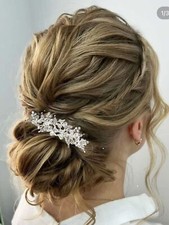 Silver Bride Wedding Hair Comb Crystal Rhinestone Elegant Hair Clips Bridal