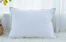 Standard Goose Feather Down Pillow 100 Soft Cotton Cover Bed Pillow for Sleeping
