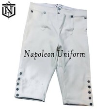 Men's 18th Century White Wool Revolutionary War Colonial Breaches Quick Ship