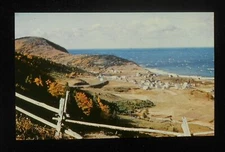 1950s Birdseye View L'Anse au Valleau QC Canada La Côte-de-Gaspé Co Postcard