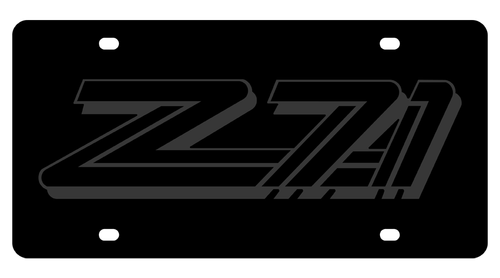 Chevy Z71 Emblem Vanity License Plate - Black