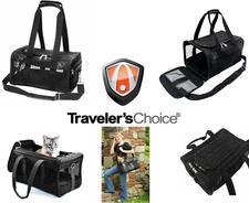 Traveler’s Choice Black 14" Carry-On Pet-Friendly Dog Cat Carrier Tote Board Bag