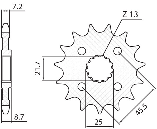 Pignon avant 15 dents en acier forgé haute résistance pour chaîne 525 Kawasaki Z1000