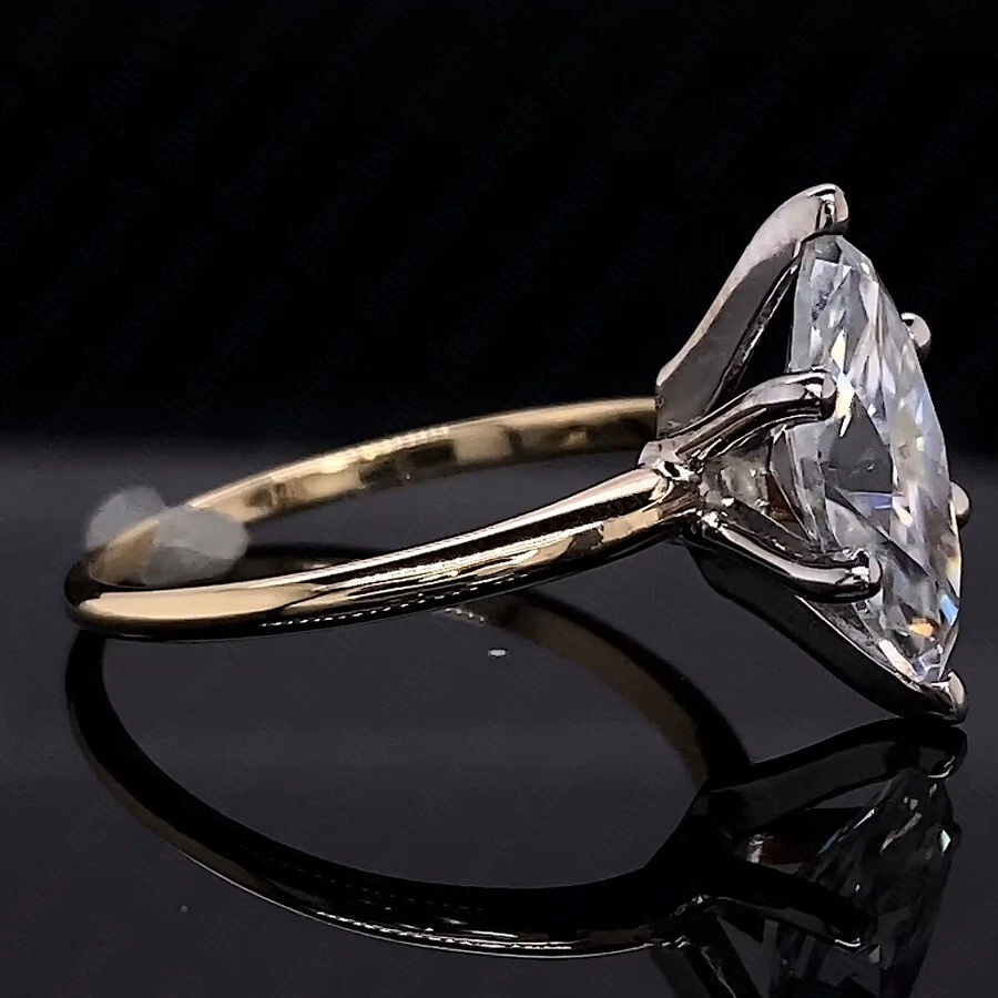 2.25Ct IGI F VS1 Marquise Lab Grown Diamond Engagement Ring In 14K Two-Tone Gold - Image 4 of 4