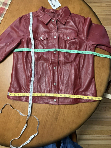 LEATHER JACKET 16W 16 BURGUNDY RED NWT 1X 1XL - Picture 13 of 20
