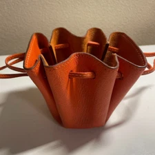 HERMES Vespa Pouch Multi-case Orange Chevre Used Ship From JAPAN