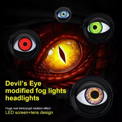3" Car Motorcycle Dynamic LED Devil Eyes Light Bulb Headlight Kit Remote Control - Bild 6 von 20