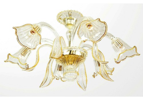 Authentic Murano Glass Classic Chandelier Handmade in Italy 6 Lights-