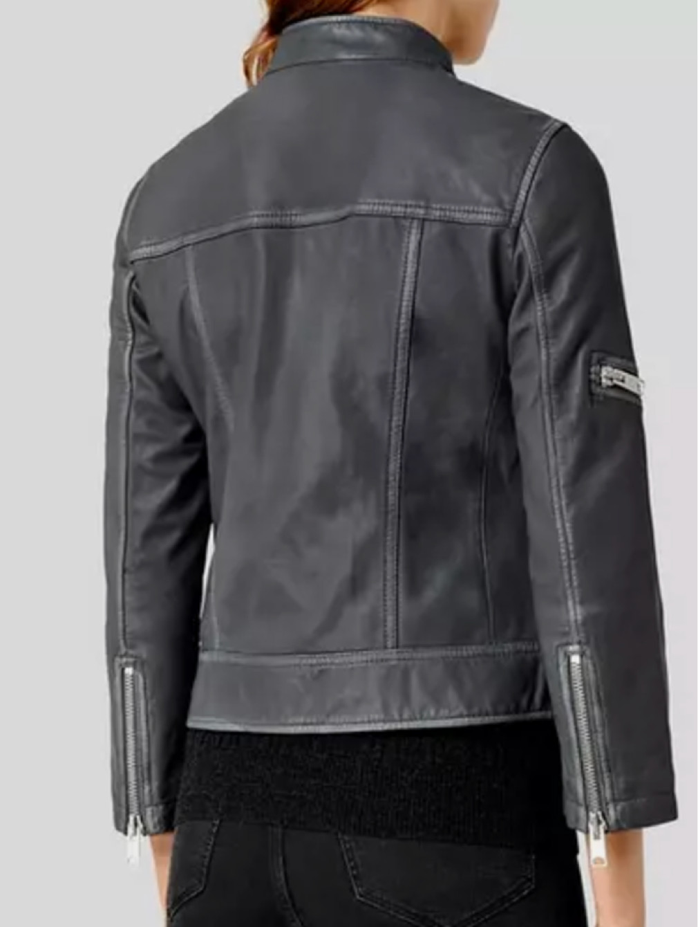 Allsaints Women's Mast Distressed Leather Biker Jacket Size 8 image 7