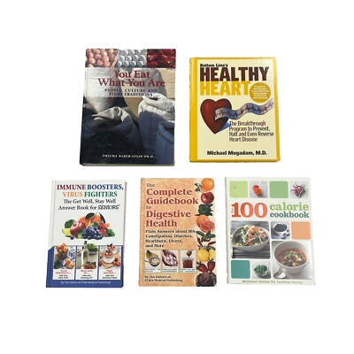 Lot of 5 Health Wellness Books Bundle Immunity Virus Digestion Heart Low Calorie