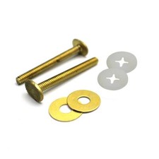 Thrifco 4400144 1/4" x 2-1/4" Brass Closet Bolts Set