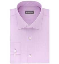 85 Michael Kors Men Regular-Fit Pink Stretch Wrinkle-Free Dress Shirt 17 32/33