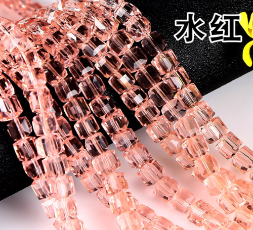 4mm 6mm 8mm Crystal Glass Cube Faceted Loose Crafts Beads Lot - Picture 39 of 42