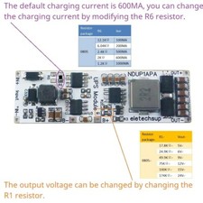 High Efficiency Large Power DC 5V 6V 9V 12V 15V 24V UPS Module IN-OUT 3.7V 4.2V