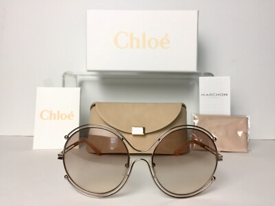 Chloé ISIDORA CE122S rose gold peach/light grey shade (785) Sunglasses 59mm Chloé Isidora aviator sunglasses in metal – STYLISHTOP main image 4