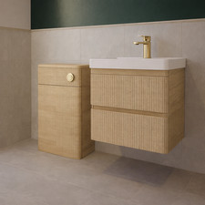 Bolton 600mm Wall Hung Vanity & WC Unit Set - Sonoma Oak Bathroom Furniture