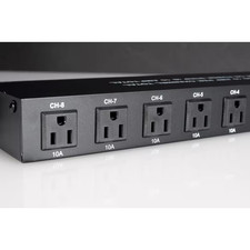 8-Outlet On/Off Rack Mount Power Distribution Panel 8 Edison'S on the Rear Contr