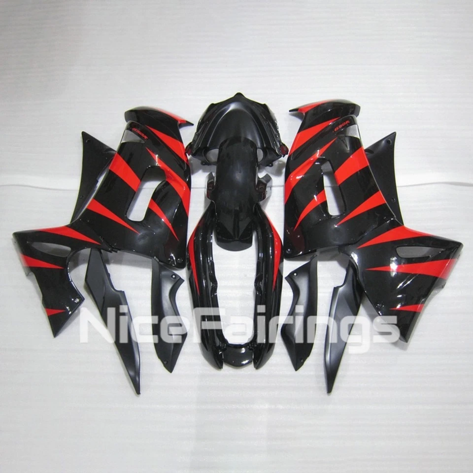 Juego de carenados de carrocería de plástico negro rojo para Kawasaki Ninja 650R 2006-2008 ER-6f Foto 4 de 4