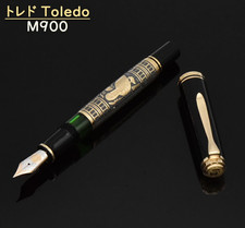 Penna stilografica Pelikan Toledo GT nera con lettera media decorata in rodio M