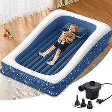 Inflatable Toddler Travel Bed: Portable  Safety - Blow Up Toddler Bed Travel...