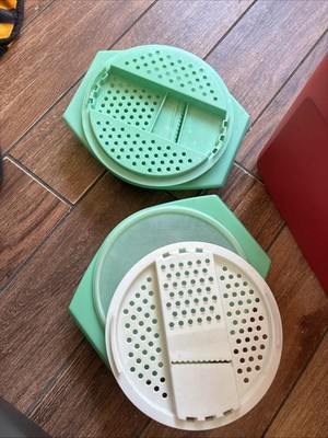 Tupperware 3-piece Grater Slicer Shredder & Bowl Set Green
