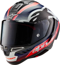 ALPINESTARS Supertech R10 Helmet - Team - Matte Black/Carbon Red Fluo/Blue - XL