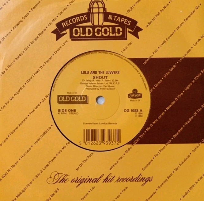 Lulu/Dave Berry-Shout/Crying Game Vinyl 7 "" Single.1984 London Old Gold OG 9393.
