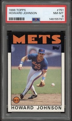 1986 Topps Howard Johnson #751 PSA 8 NM-MT New York Mets 