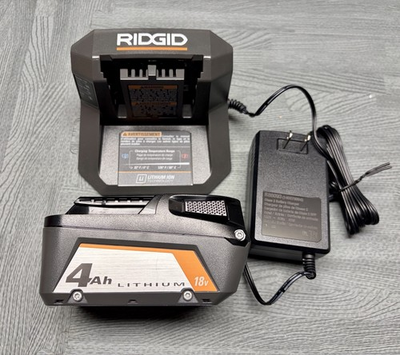 #ad RIDGID 18V 4AH Battery amp; Charger Kit NEW 18V Battery amp; Charger For Ridgid Tools $59.90
